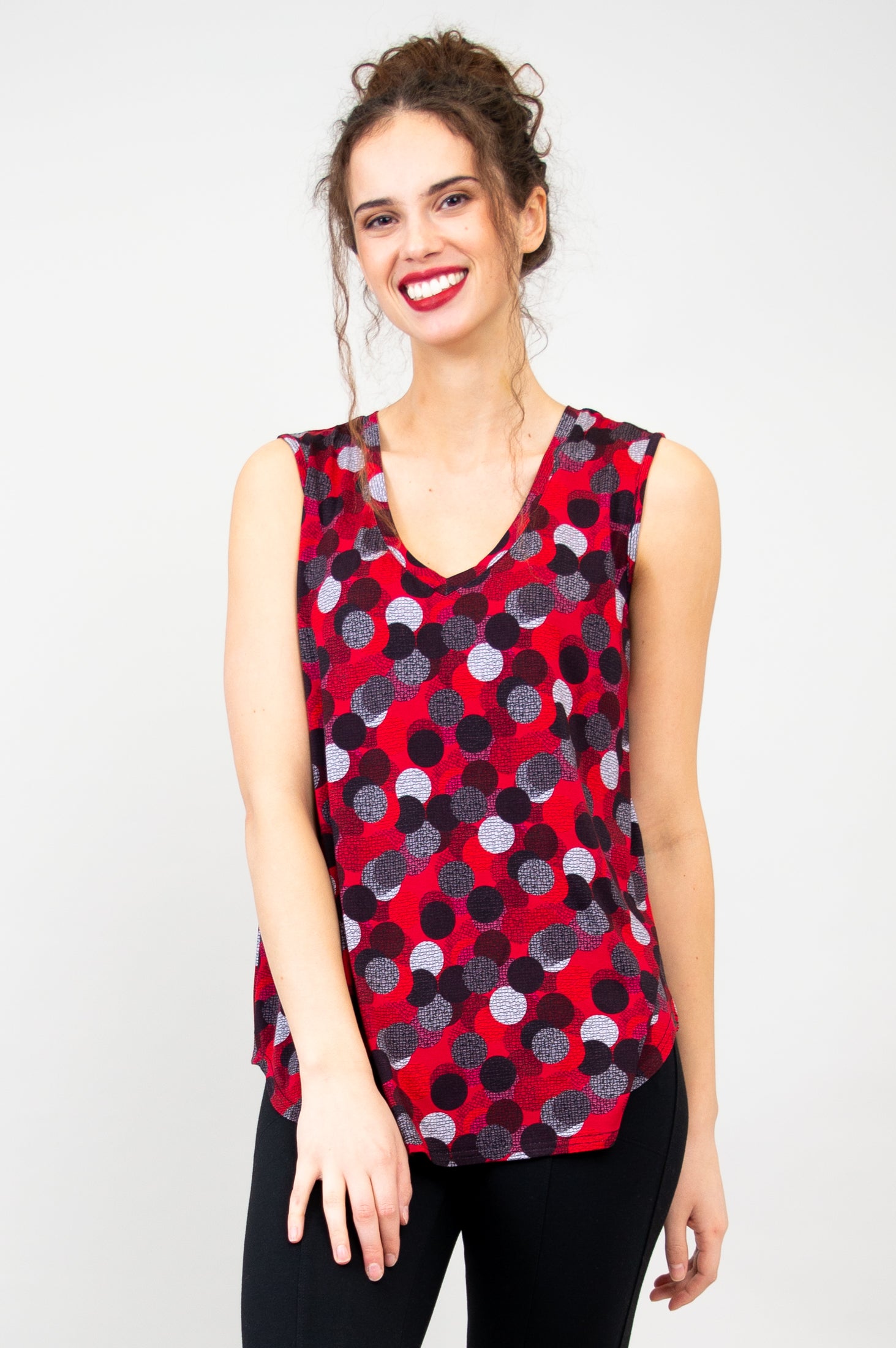 Jackie Tank Top - Stylish Polka Dot Dance Shirt - Soft Bamboo Fabric - Perfect for Dance Classes & Summer Outfits - Final Sale