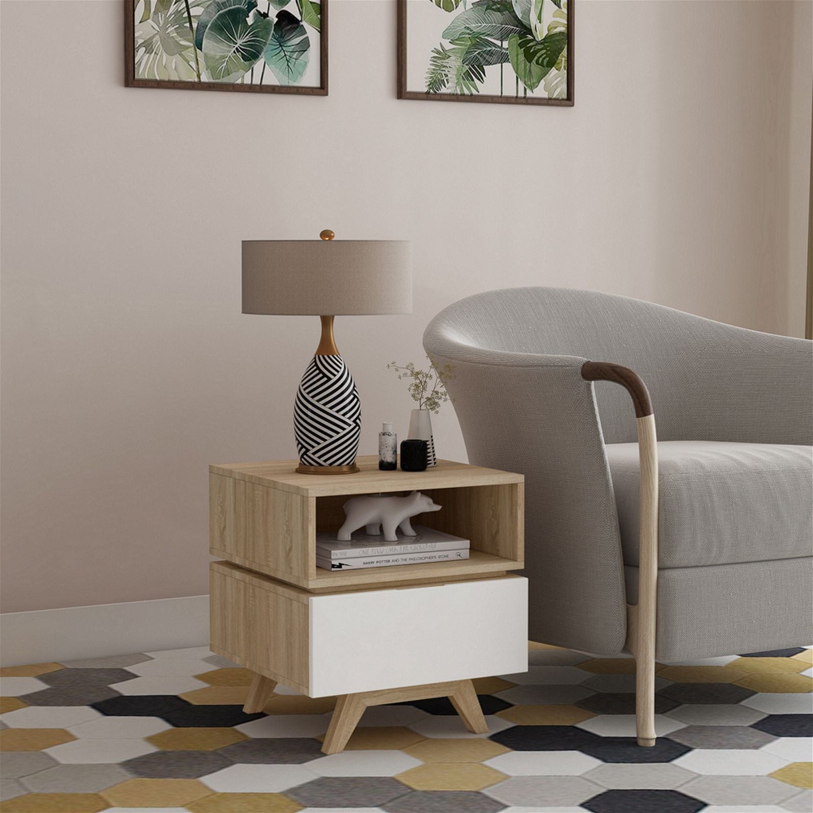 Criterion SILVERTON Solid Oak End Table - Modern Side Table for Living Room, Bedroom, or Office - Perfect for Coffee, Lamps, and Decor