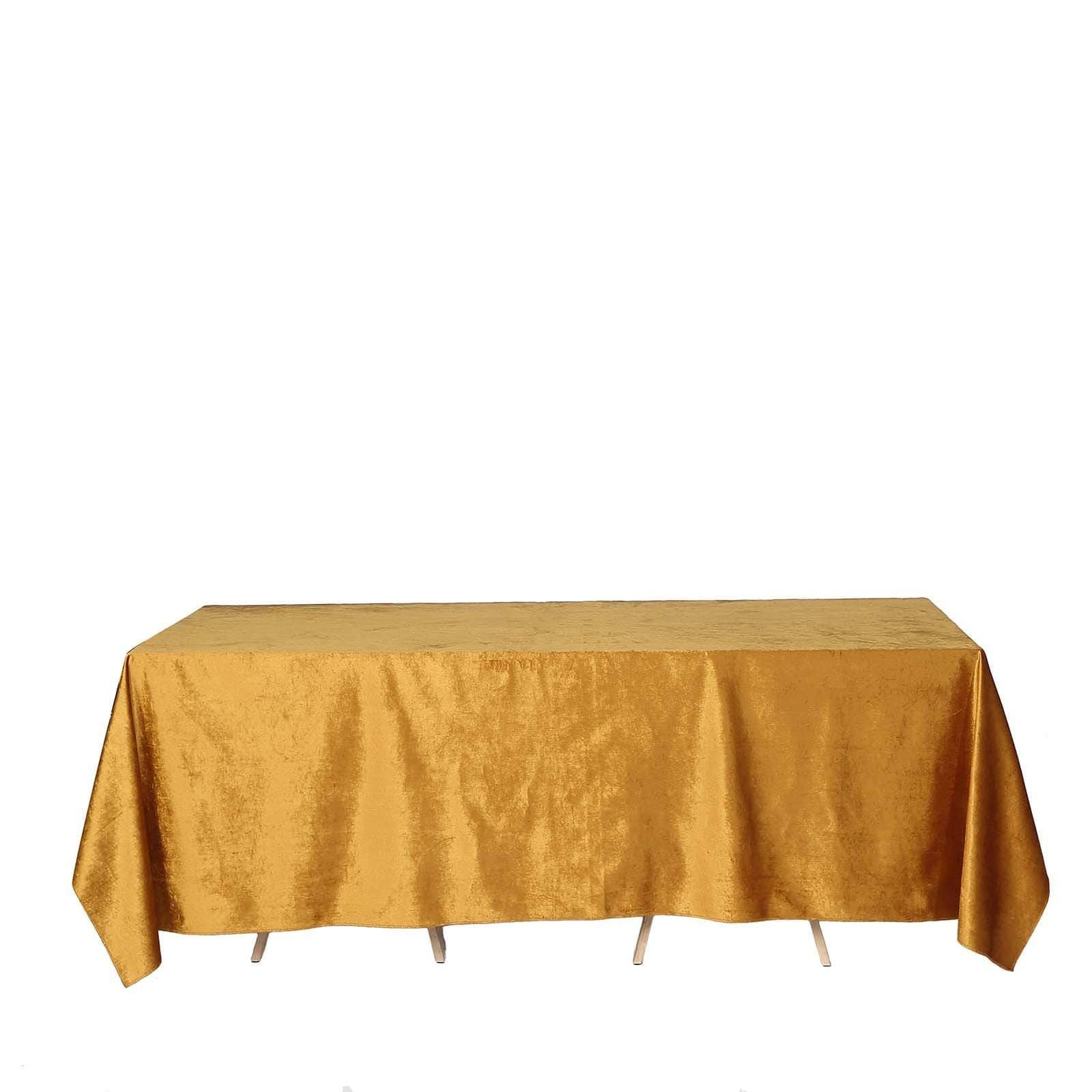 Premium Velvet Rectangular Tablecloth 90x132 Inches - Elegant Dining Table Cover for Weddings, Parties & Holiday Decor