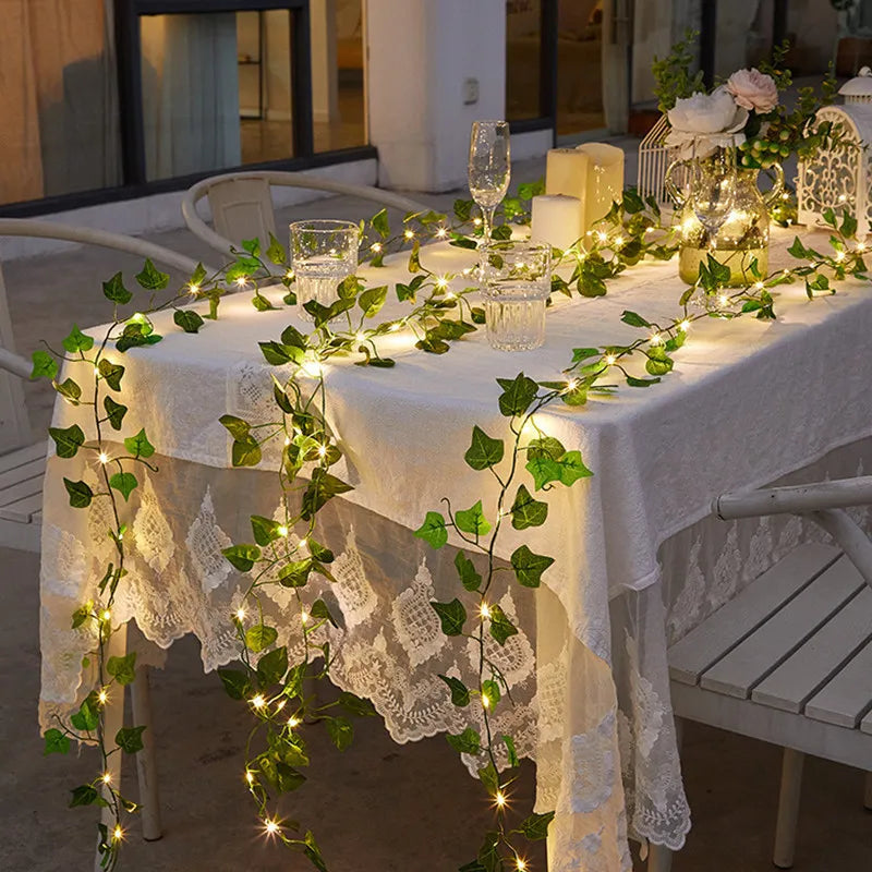 Outdoor Waterproof Garden Vine LED String Lights - 33ft 100 LED Fairy Lights for Patio, Wedding, Party, Backyard Decoration