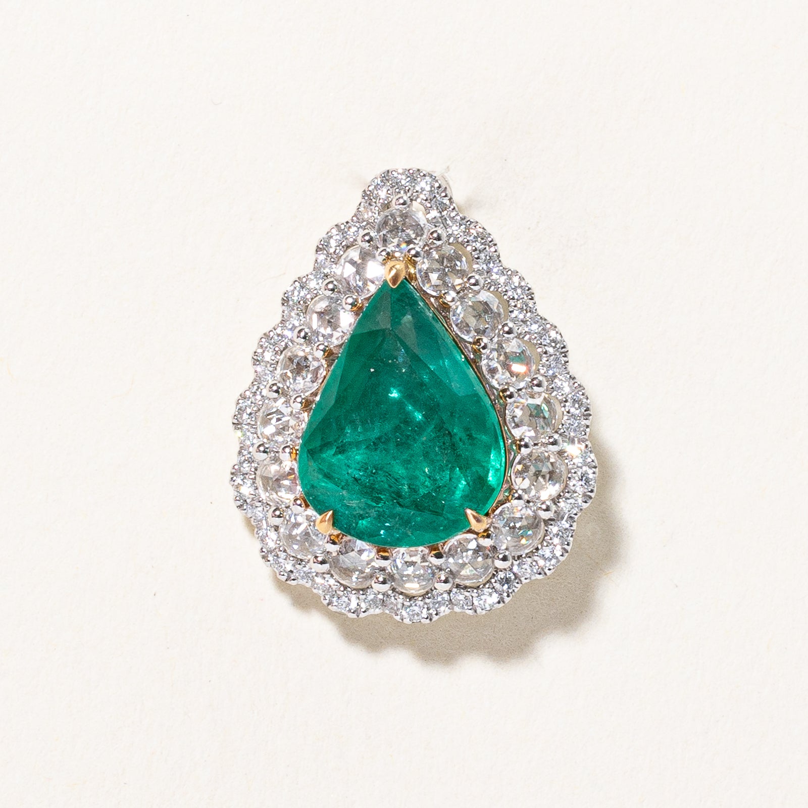 3.70ct Emerald & 1.05ctw Diamond Convertible Pendant & Ring - Size 6.25 | Elegant Jewelry for Weddings, Anniversaries & Special Occasions