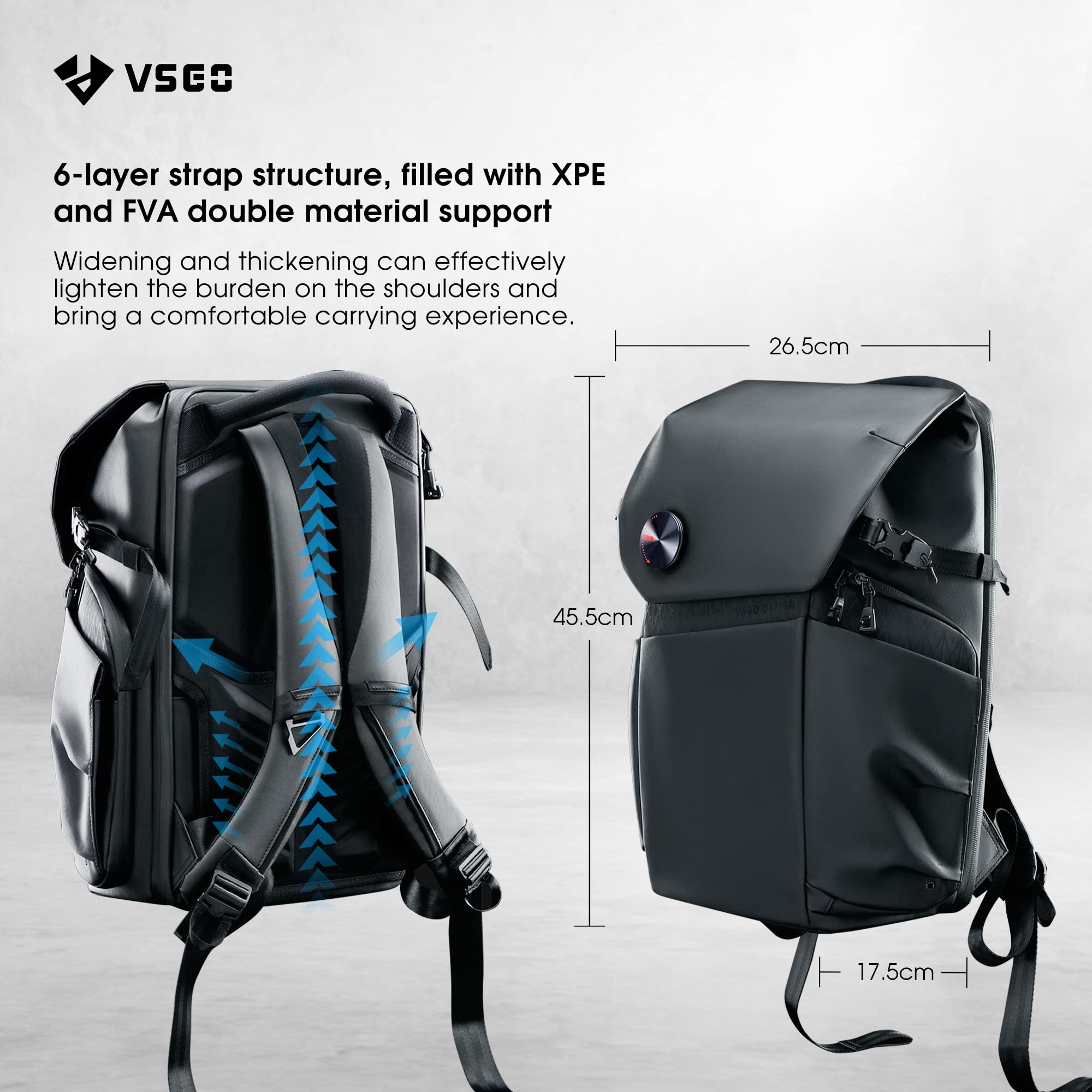 VSGO 20L Professional DSLR Camera Backpack - Large Capacity Waterproof Camera Bag for Sony, Canon, Nikon, DJI Stabilizers - Fits 15.6
