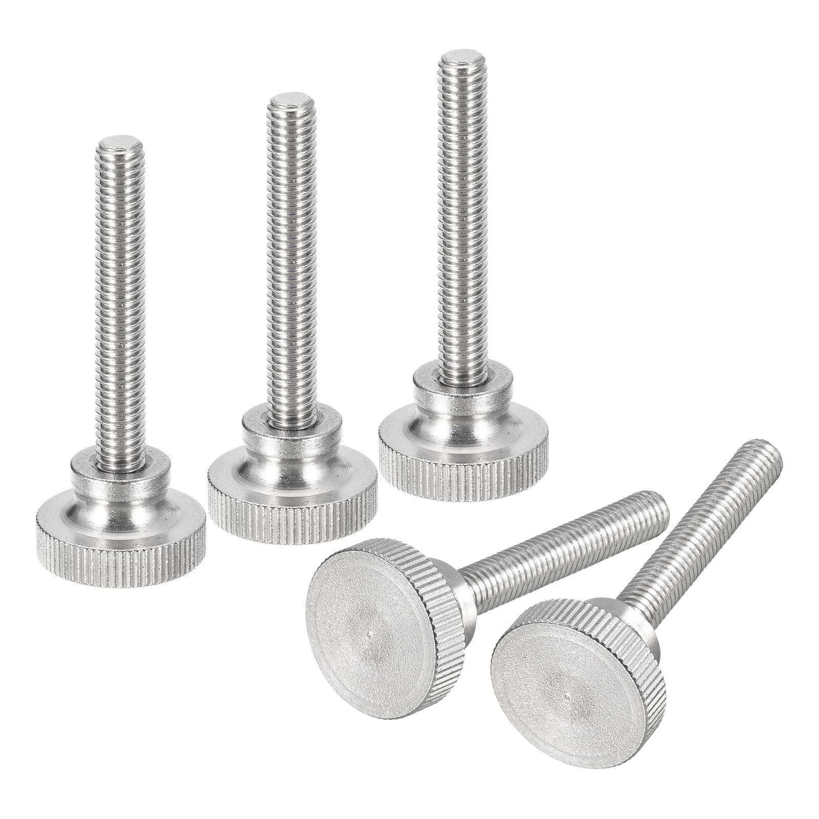304 Stainless Steel M6x40mm Knurled Thumb Screws 5pcs - for DIY & Furniture Assembly