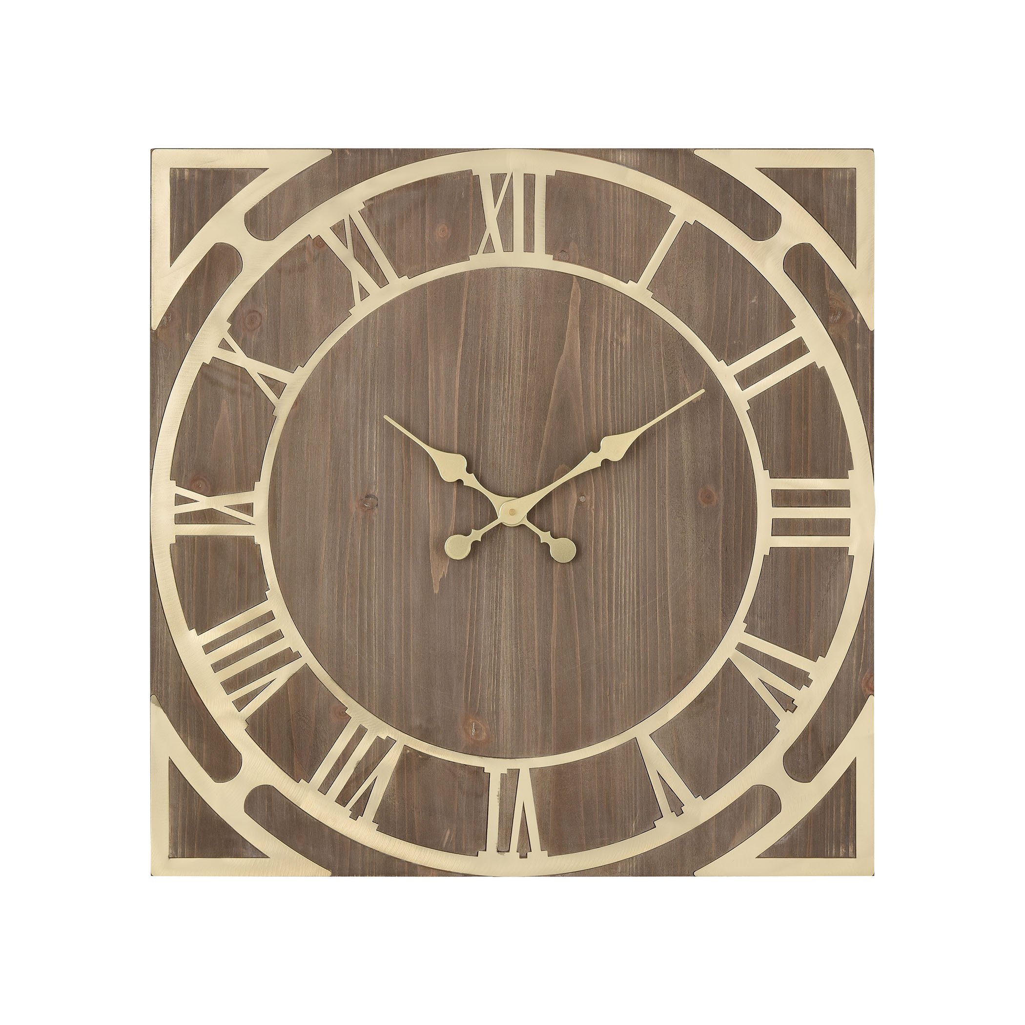 ELK Robber Baron Wall Clock - Vintage Gold & Brown Decorative Clock for Home, Office, or Library | Perfect for Farmhouse, Industrial, or Steampunk Decor
