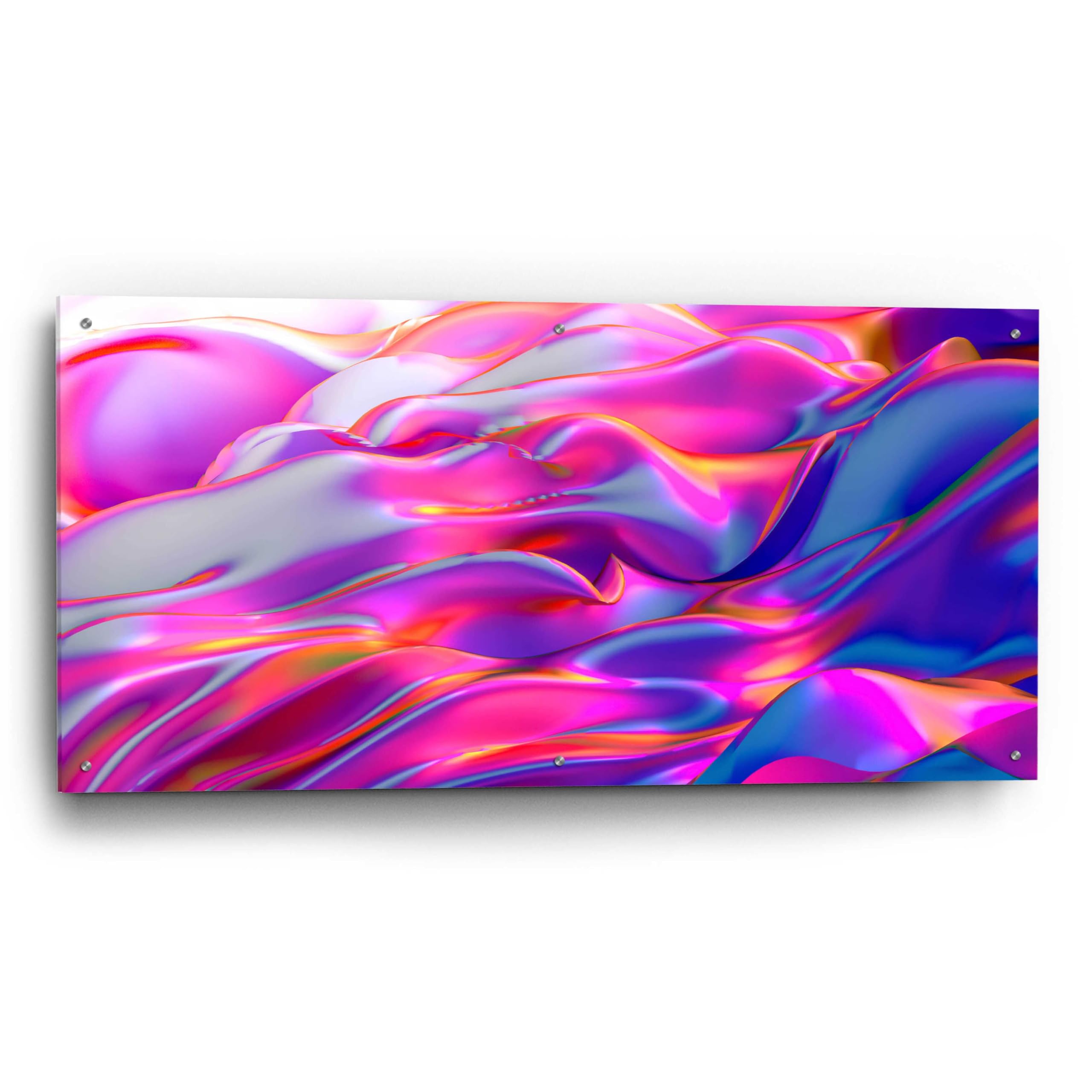 Epic Art 'Silk Dessert' Acrylic Glass Wall Painting - 48x24 Inches Modern Home Decor for Living Room, Bedroom & Office