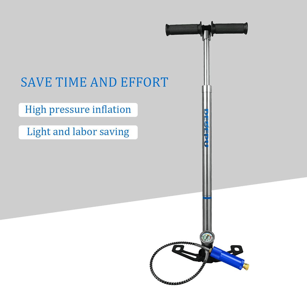 DEDEPU S5000 1L Mini Scuba Diving Tank - High Pressure Air Pump with 15-25 Minute Refill Adapter for Underwater Breathing Training | Portable Oxygen Cylinder for Snorkeling, Spearfishing & Emergency Backup