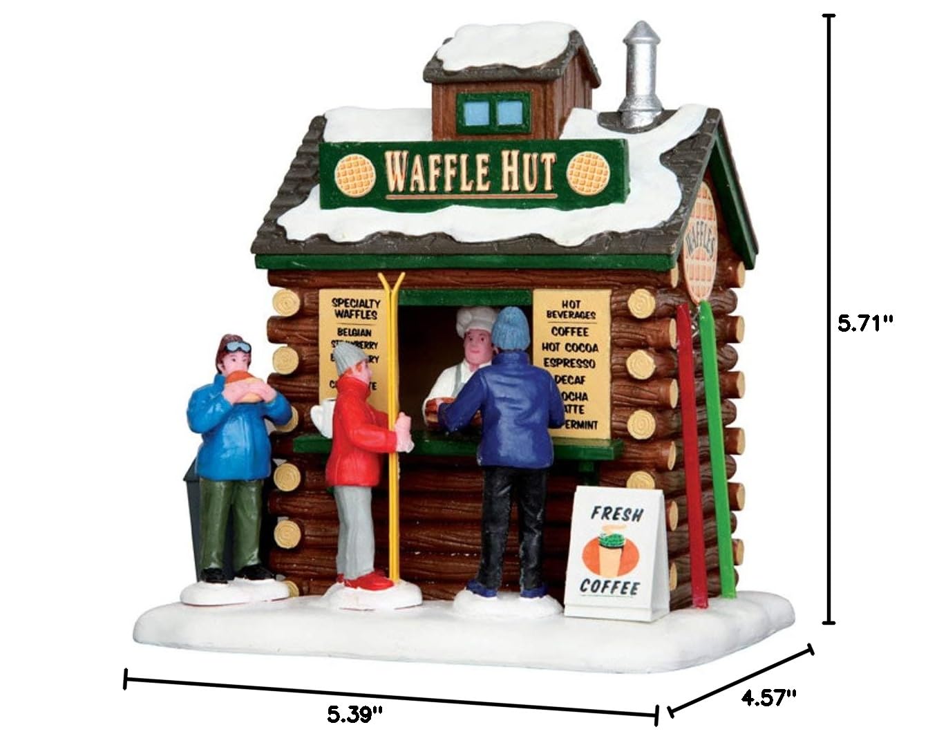 Lemax Waffle Hut #43074 - Miniature Christmas Village Collectible for Holiday Decor & Winter Village Displays - Perfect for Christmas Tree Scenes, Mantel Decorations & Tabletop Displays