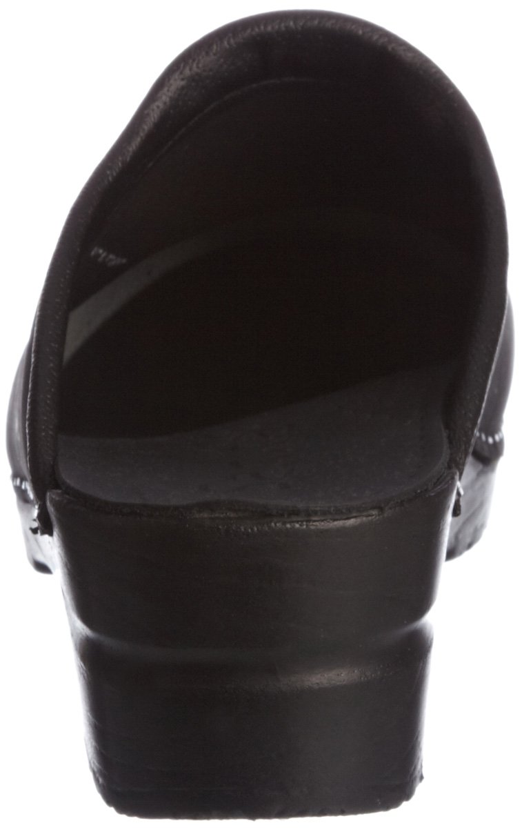 Sanita Women's Sonja Black Oil Leather Clogs Size 36 - Comfortable Slip-Resistant Shoes for Nurses, Chefs & Healthcare Workers