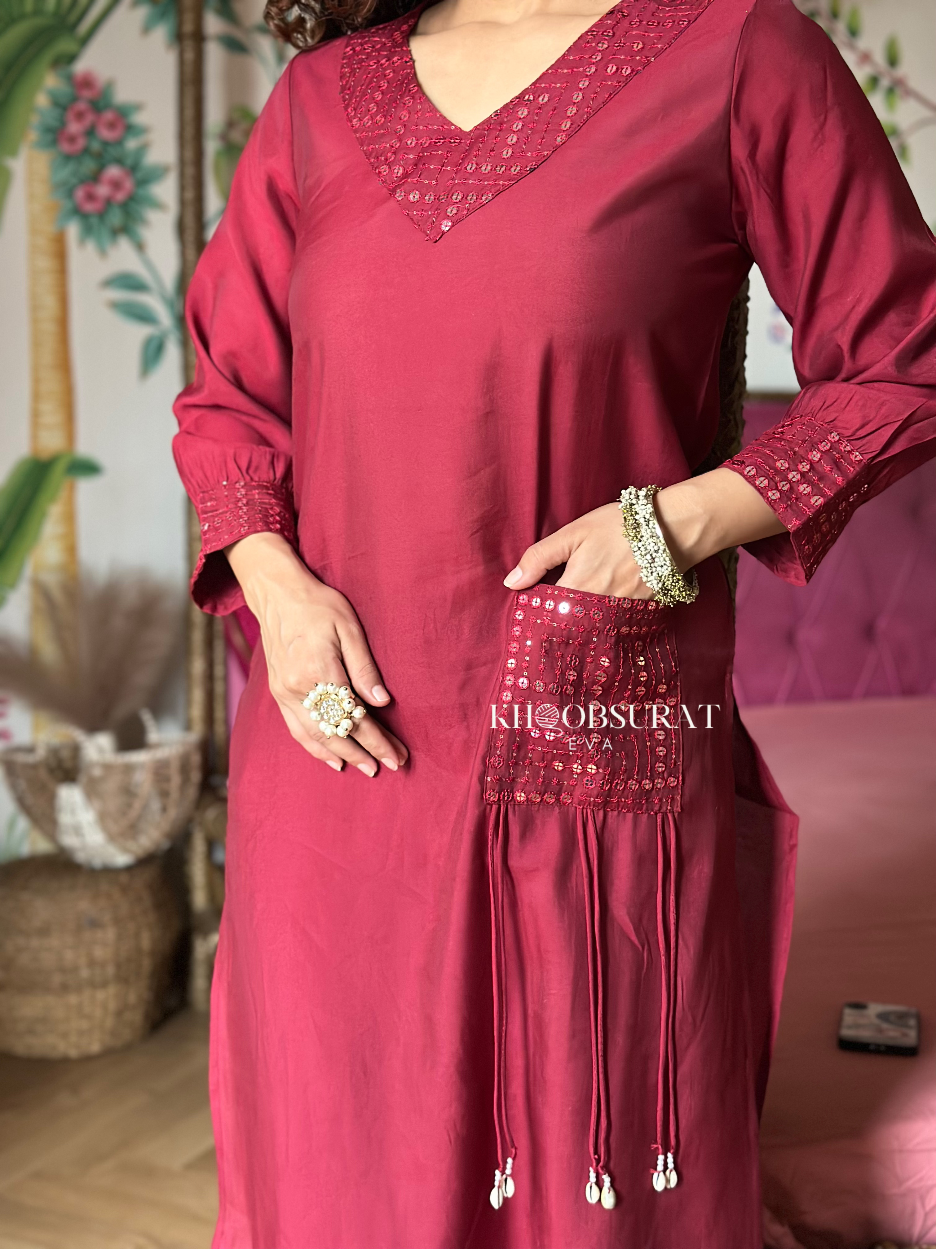 Stylish Red Kurta Set for Women | Traditional Indian Ethnic Wear | Perfect for Festivals, Weddings & Special Occasions