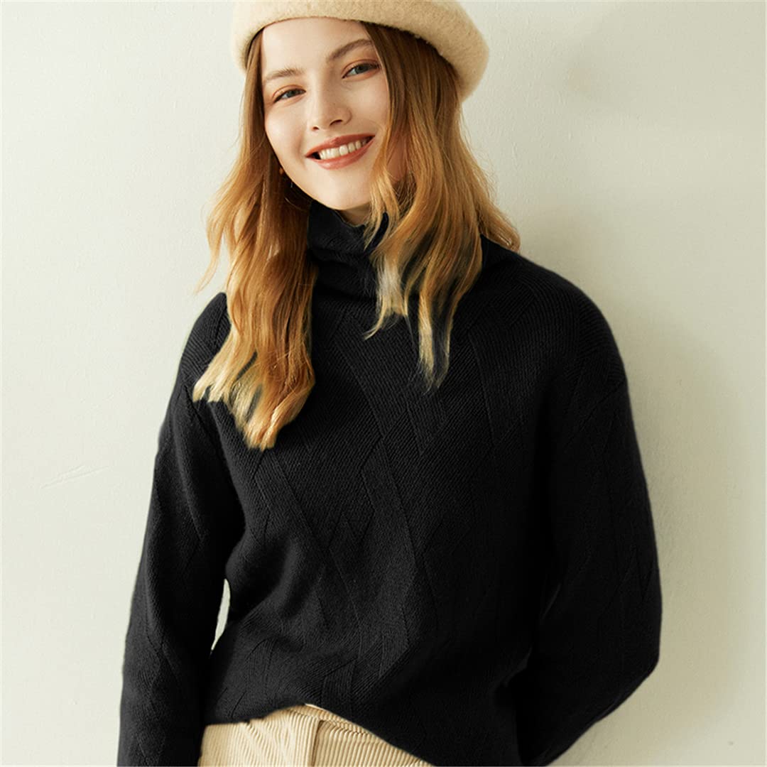100% Cashmere Women's Turtleneck Sweater - Soft Winter Pullover Knit Jumper | Warm Wool Sweater for Women | Perfect for Autumn & Winter Fashion, Office Wear & Casual Outfits