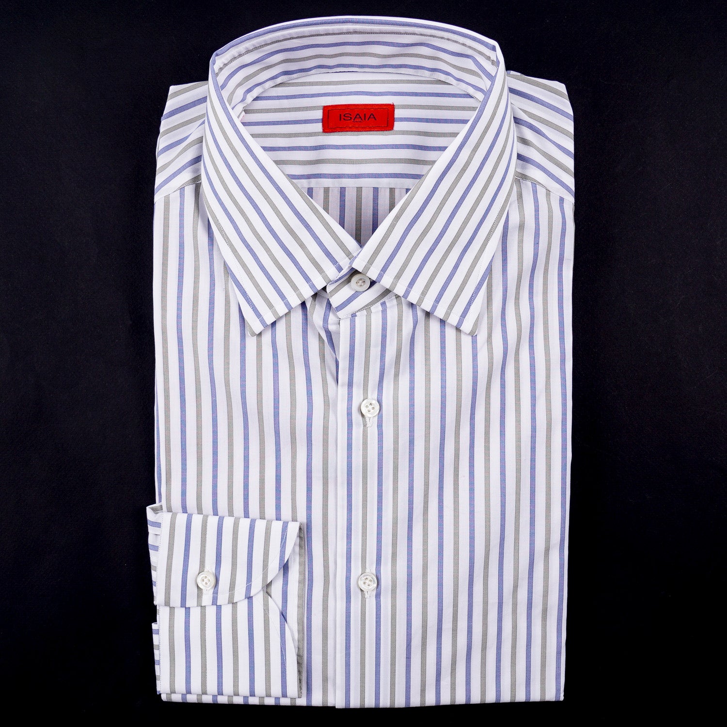 Isaia Modern 'Mix Fit' Striped Cotton Dress Shirt for Men - Premium Slim Fit Business Casual Shirt for Office, Wedding & Formal Events