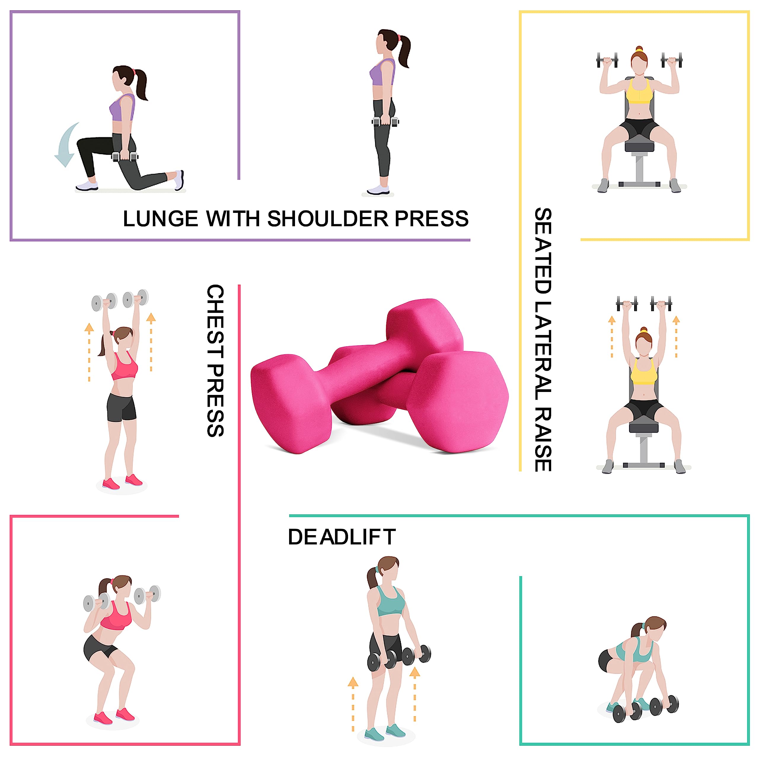 Balelinko Home Gym Equipment Set - Adjustable Dumbbells, Resistance Bands & Yoga Mat for Strength Training, Weight Loss, Pilates & Yoga - Perfect for Women, Men, Seniors & Youth - Home Workout & Fitness Studio Essentials