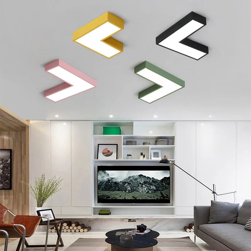 Tetris Arrows LED Wall and Ceiling Lights - Modern Geometric Lighting for Bedroom, Living Room & Game Room Decor