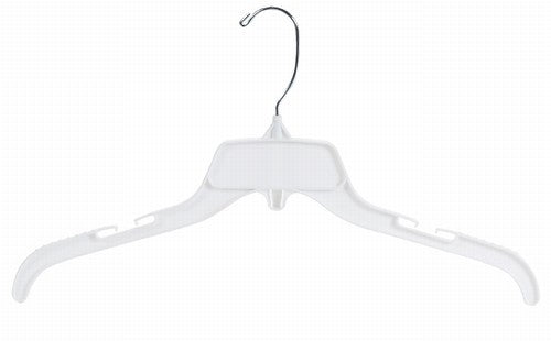 Durable White Plastic Clothes Hangers for Dresses & Shirts - Space Saving Closet Organizer for Home, Hotel, and Retail Use