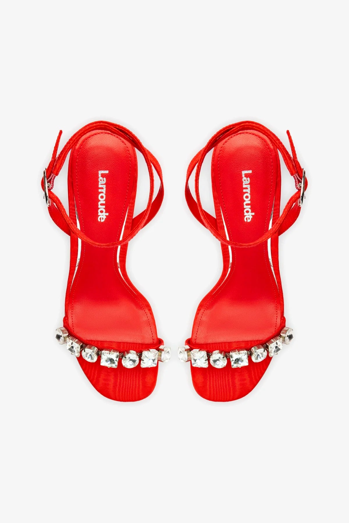 Calypso Women's Red Fabric Sandals with Crystals - Elegant Summer Beach Sandals for Vacation, Wedding & Outdoor Parties