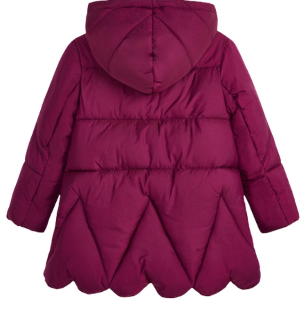 Mayoral Girls' Cherry Red Padded Winter Coat with Attached Hood - Size 5 | Warm & Stylish Outerwear for Cold Weather Playdates, School & Winter Adventures