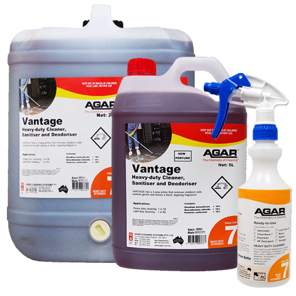 Agar Vantage 3-in-1 Multi-Purpose Cleaner | Powerful Detergent, Sanitizer, and Deodorizer for Home, Kitchen, and Bathroom Cleaning