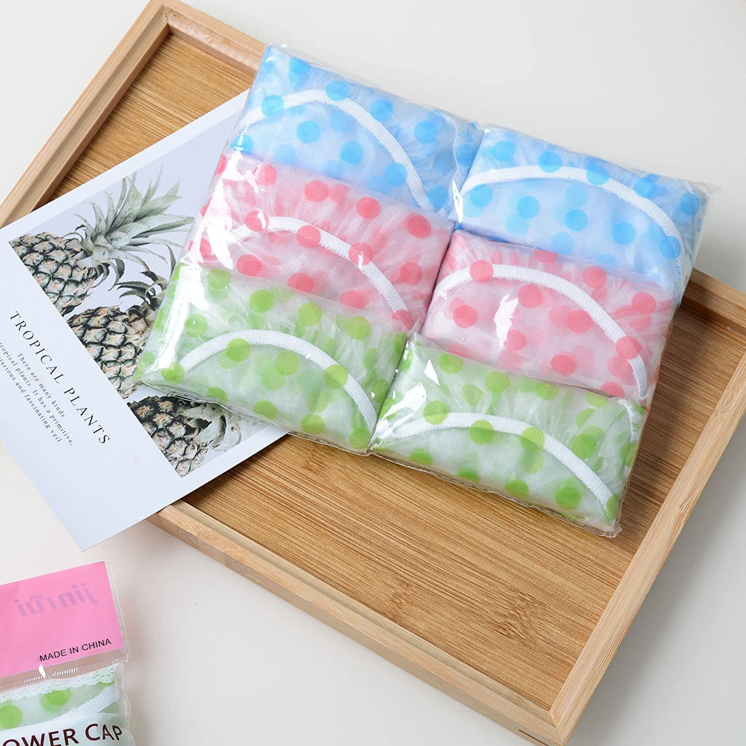 ORBIT HOUSE Women's Waterproof Reusable Shower Cap Bath Hat - 3 Pack Multicolor Hair Protection for Swimming, Spa & Travel | Soft Elastic Band & Stylish Design