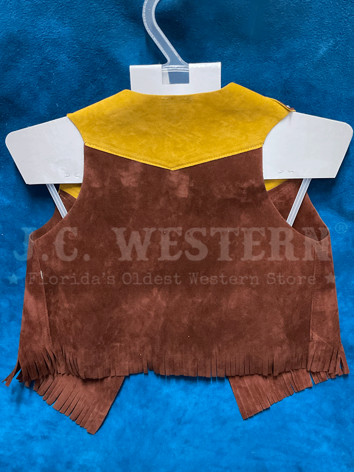 M&F 5083202 Kids Bigtime Rodeo Faux Suede Vest - Brown Western Cowboy Costume for Boys & Girls - Perfect for Halloween, Rodeo Parties & Dress-Up Play