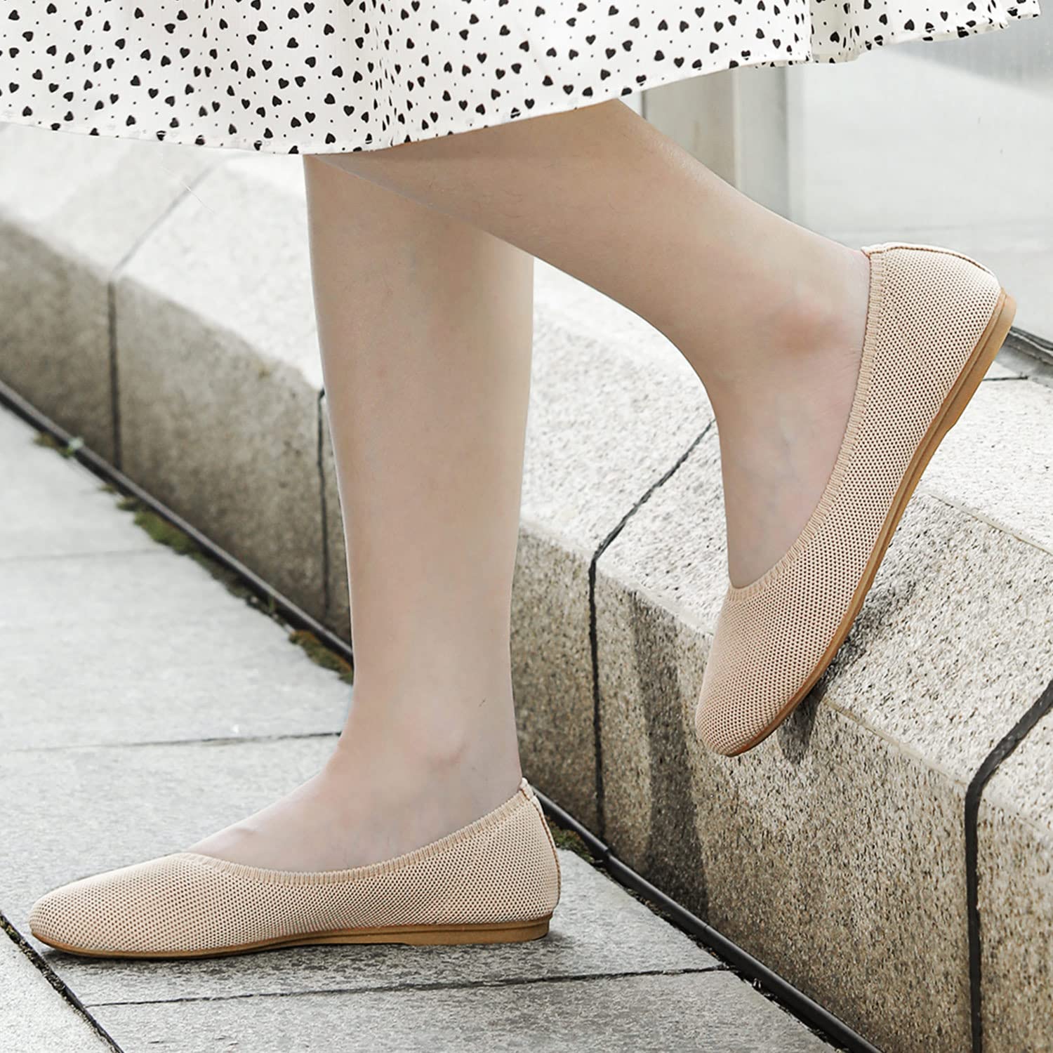 Women's Ballet Flats - Comfortable Knit Round Toe Mesh Shoes for Dressy & Casual Wear | Perfect for Office, Travel & Everyday Outfits