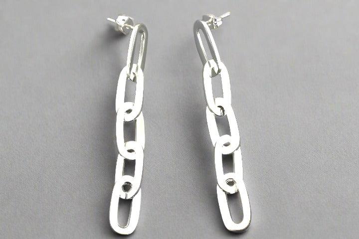 5-Piece Sterling Silver Oval Link Drop Earrings Set - Elegant Dangle Earrings for Women, Perfect for Parties, Weddings & Everyday Wear