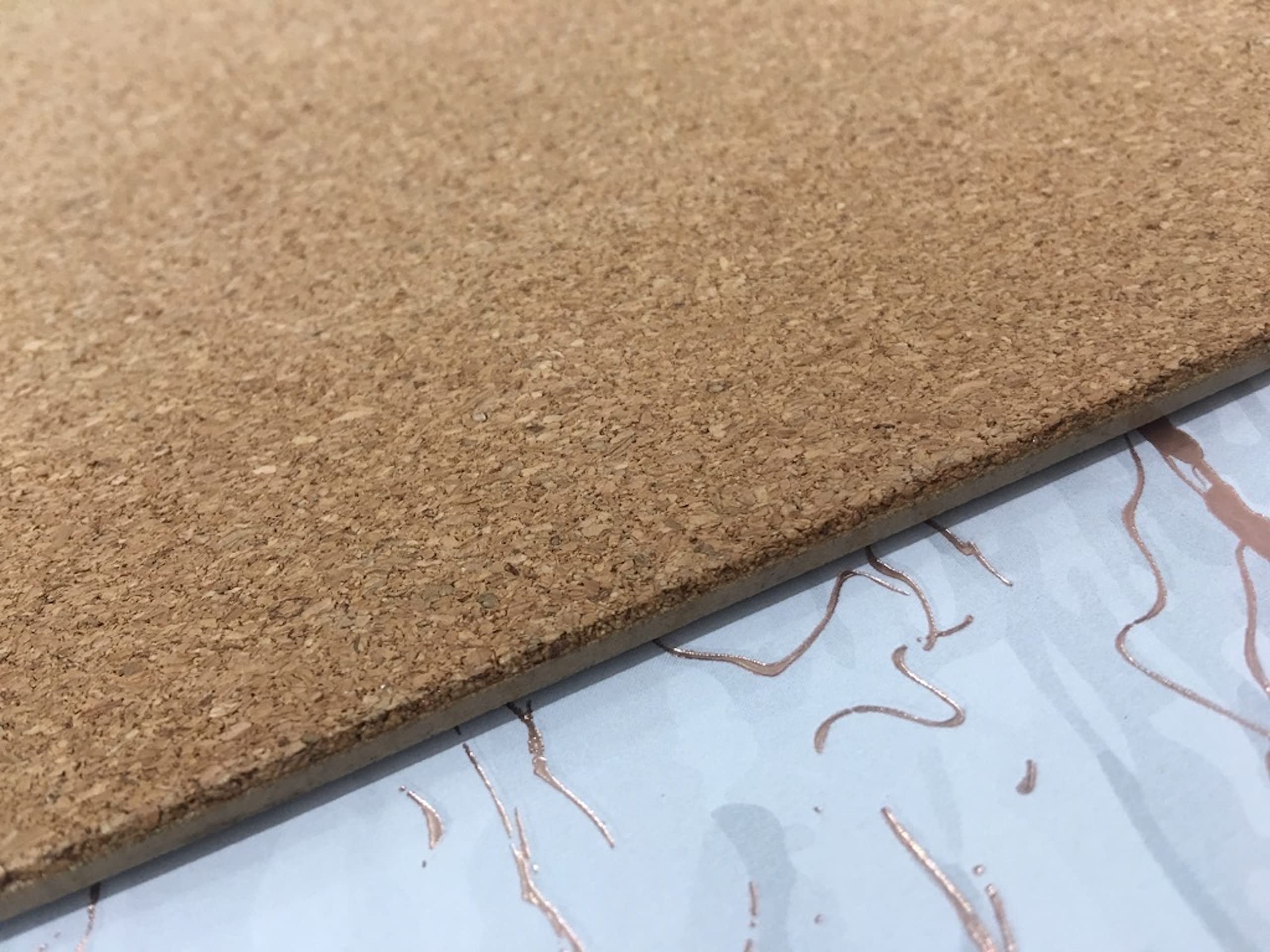 Elegant Rose Gold Marble Cork Placemats Set of 2 - 12