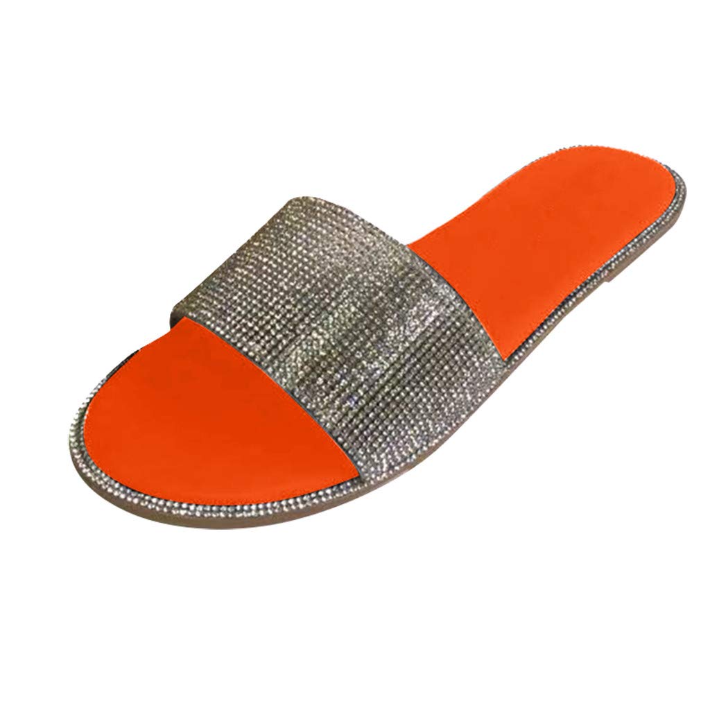 Crystal Sandals for Women - Roman Style Casual Flats, Indoor & Outdoor Beach Slippers | Perfect for Summer, Vacation, and Relaxation