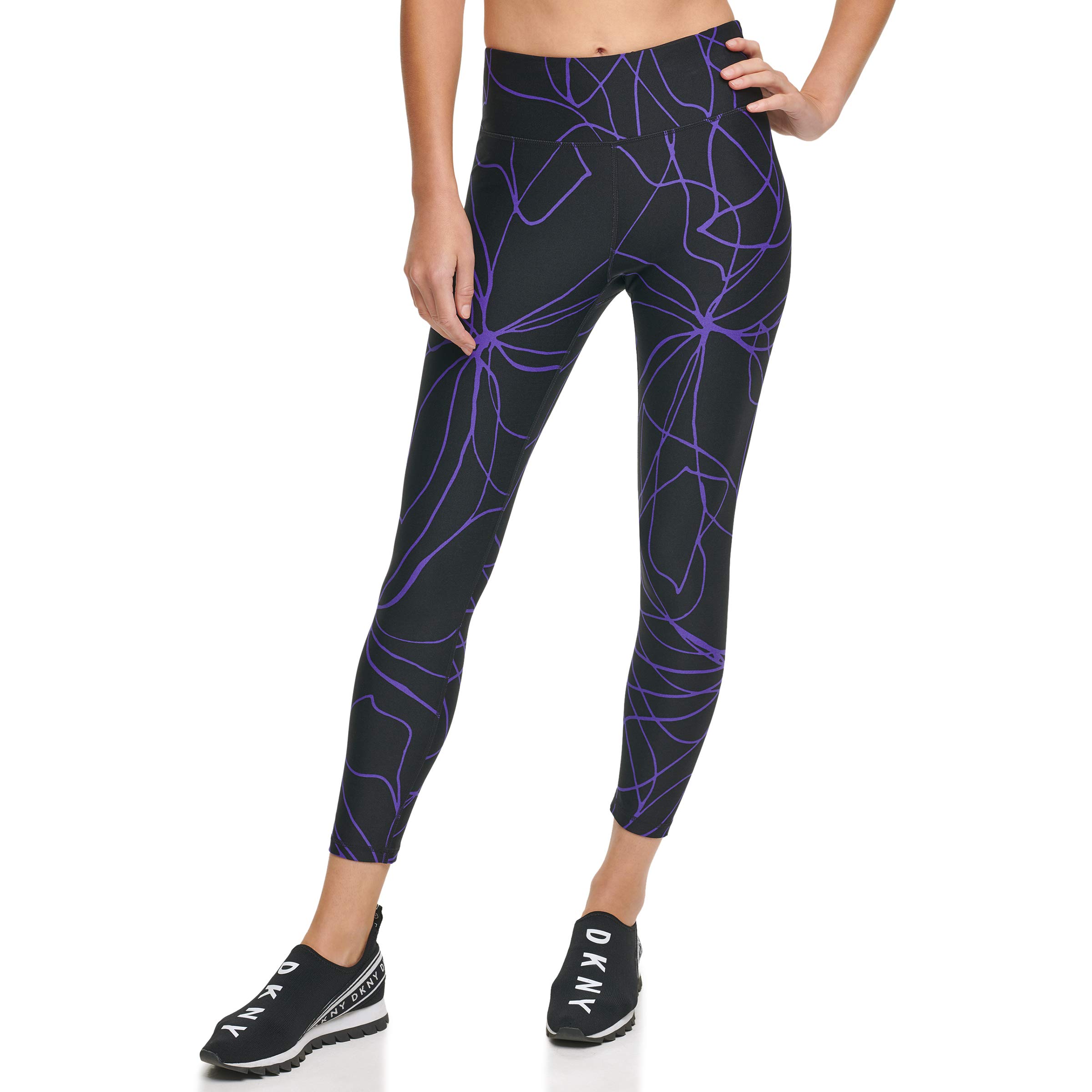 DKNY Women's High Waisted Tummy Control Yoga Pants - Workout Leggings for Gym, Running & Everyday Wear