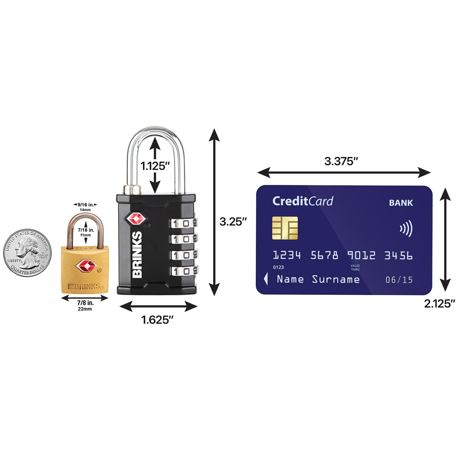 BRINKS TSA Approved 4-Dial Resettable Combination Padlock for Gun Cases, Luggage, Equipment & Camera Bags – Secure Travel Lock (2 Pack) – Ideal for Airports, Storage & Outdoor Adventures