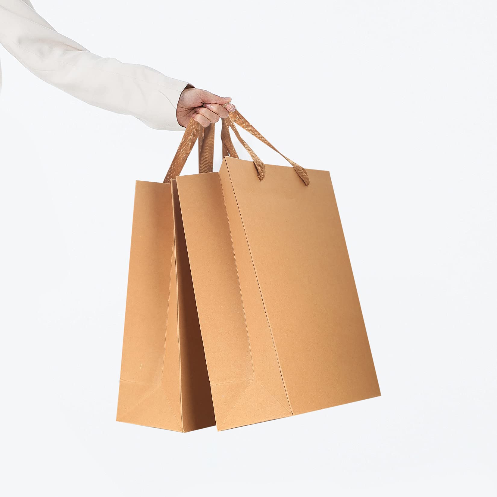HexinYigjly 12-Pack Kraft Paper Bags with Handles - Small, Medium & Large Brown Gift Bags Bulk for Retail, Shopping, Party Favors & Merchandise | Eco-Friendly Business Packaging for Stores, Weddings & Birthday Parties