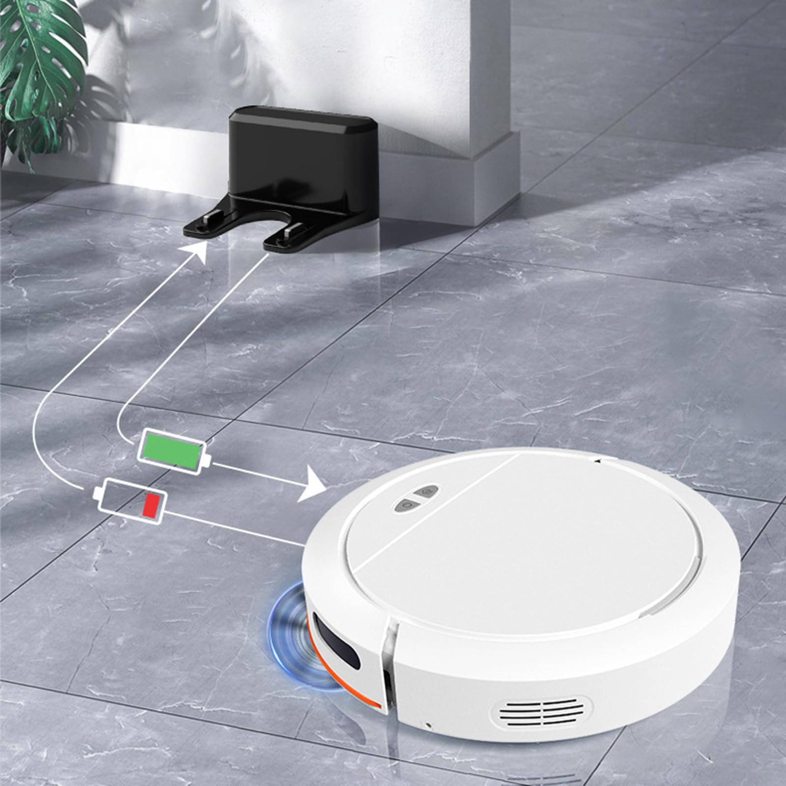 3-in-1 Robot Vacuum and Mop Combo with 2700Pa Strong Suction - Self-Charging Smart Vacuum Cleaner with APP Control for Pet Hair, Hard Floors & Low Carpets (White) | Perfect for Homes with Pets, Hardwood Floors & Daily Cleaning