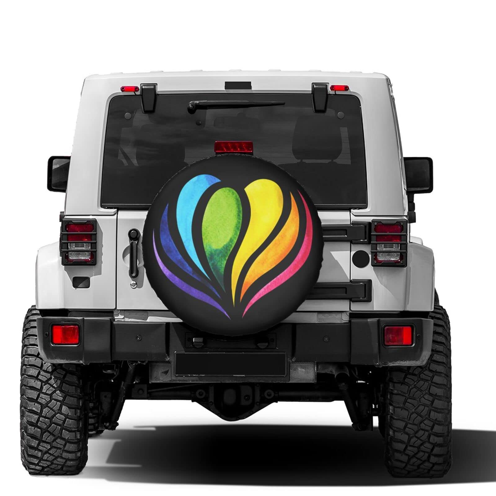 Rainbow Mandala Yoga Spare Tire Cover - 17 Inch Dustproof Wheel Protector for Trailers, RVs, SUVs & Vehicles - Perfect for Camping, Road Trips & Outdoor Adventures