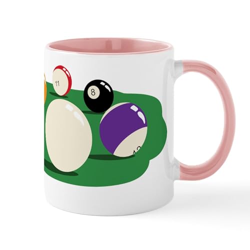 White/Pink Inside - Billiard Balls Pool Game Mugs