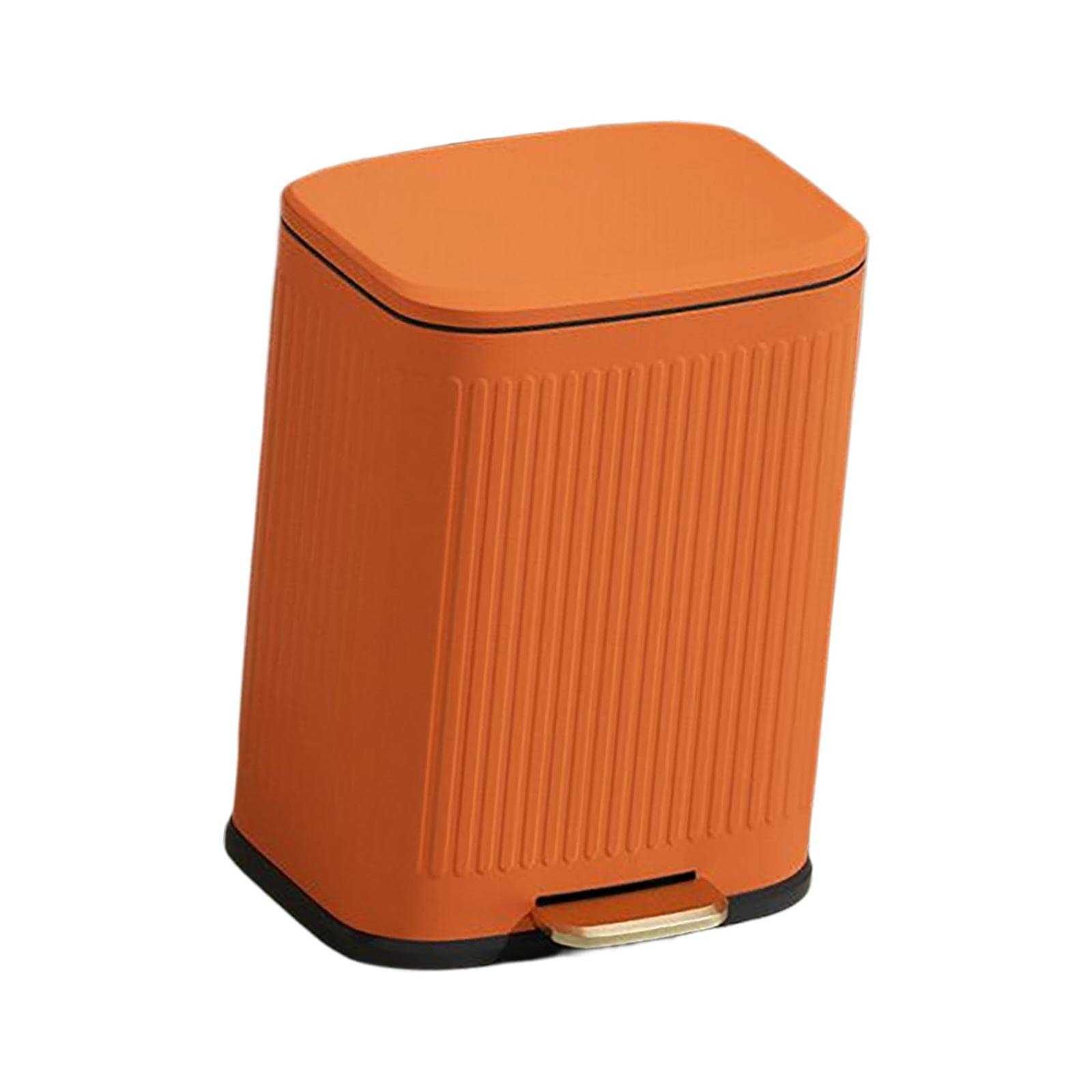 Yajuyi 6-Piece Trash Can Organizer Set with Lid - Orange Garbage Bin Storage Solution for Kitchen, Bathroom & Office Organization