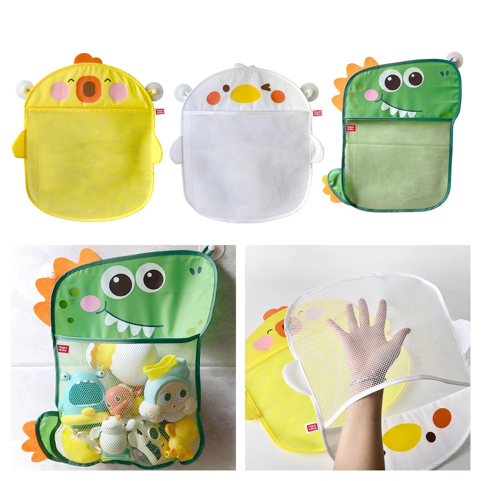 **Bathtub Toy Organizer with 2 Strong Suction Cups - Hanging Mesh Basket for Kids & Toddlers - Baby Bath Toy Storage for Shower & Tub - Perfect for Bath Time Fun & Easy Cleanup**