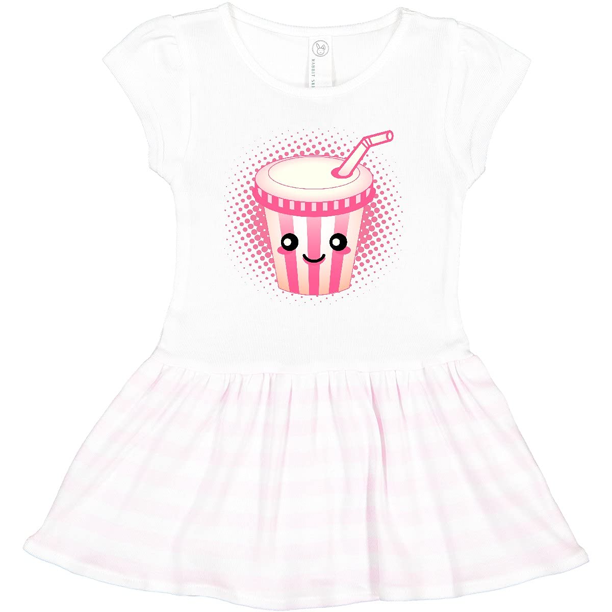 Inktastic Cute Milkshake & Soda Print Toddler Dress - Soft Cotton Baby Girl Outfit for Birthday, Playdate & Casual Wear