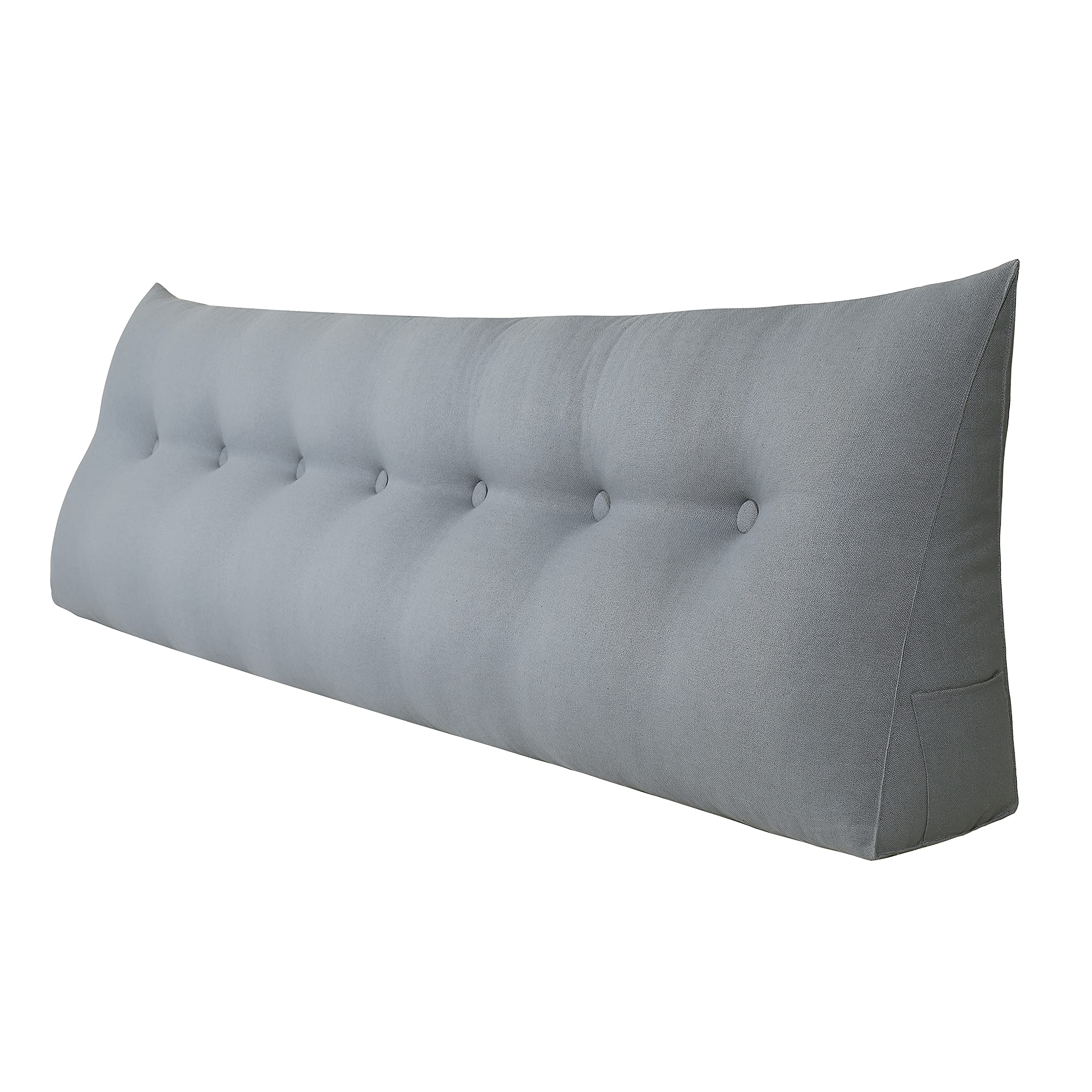 76 Inch Grey Linen Upholstered Triangular Headboard Wedge Pillow - Daybed & Bed Headboard Support, Lumbar Positioning Cushion for Reading, Relaxing & Gap Filling