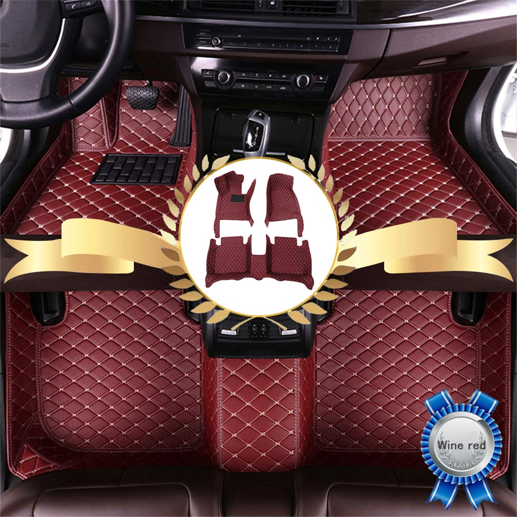 Premium Waterproof All-Weather Floor Mats for 2003-2012 Chevy Monte Carlo - Luxury Leather Car Floor Liners with Full Coverage Protection (Wine Red) - Perfect for Daily Commutes, Road Trips & Winter Weather Protection