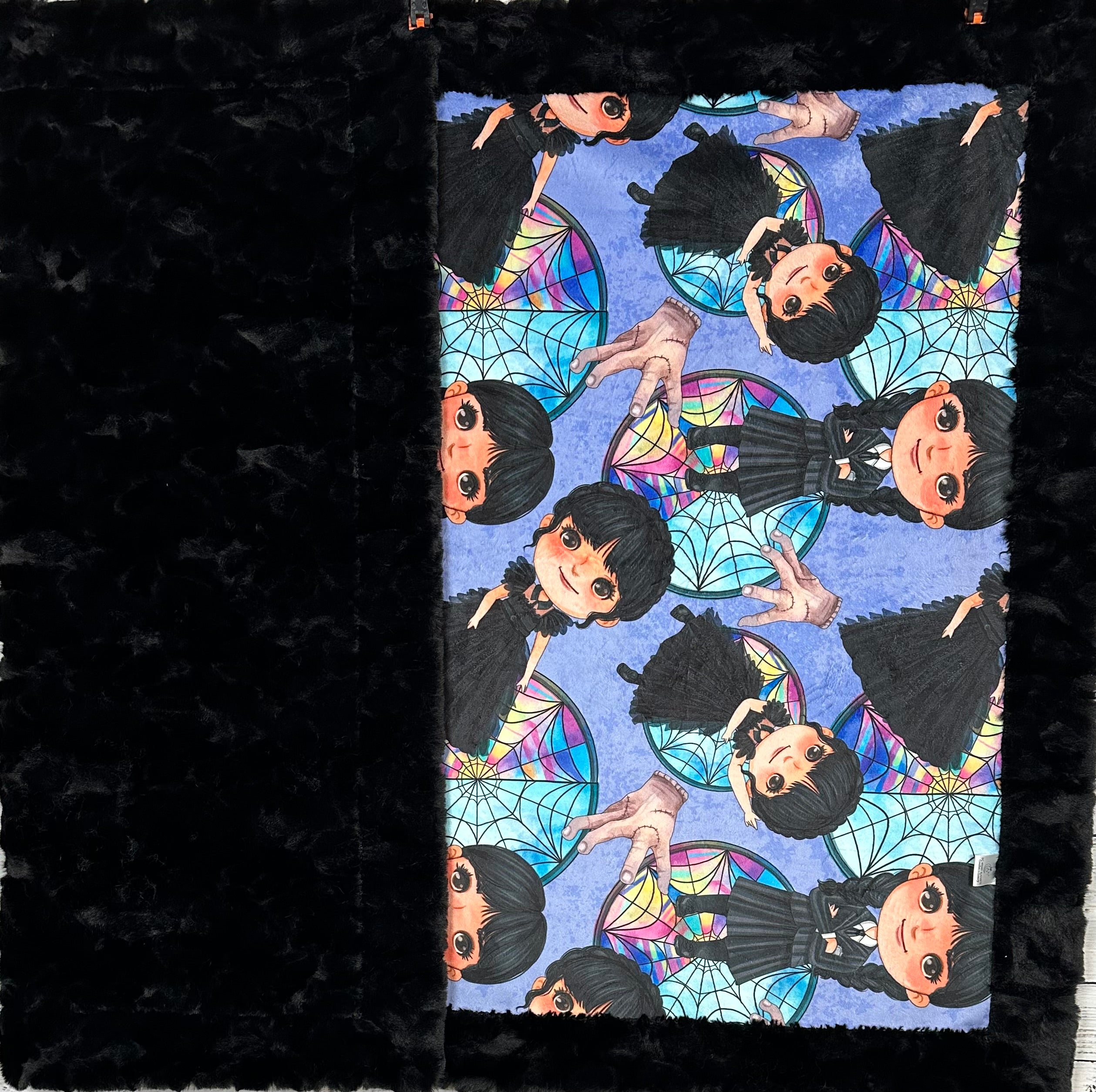 Spooky Girl Black Tuscany 41x60 Minky Blanket for Kids, Toddlers & Babies - Soft Travel Blanket with 13x19 Pillowcase - Perfect for Nursery, Stroller & Car Rides