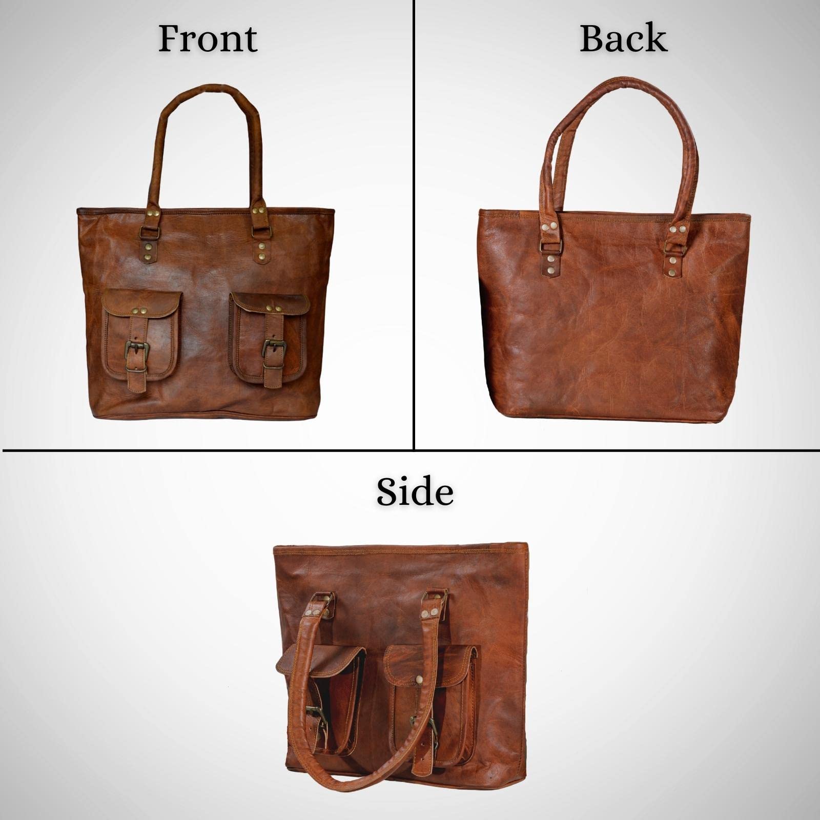 Genuine Leather Women's Shoulder Tote Bag - Madosh Brown Office Handbag for Laptop & Work Essentials | Perfect for Business Meetings, Commuting & Travel