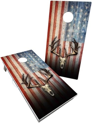 Deer Skull American Flag