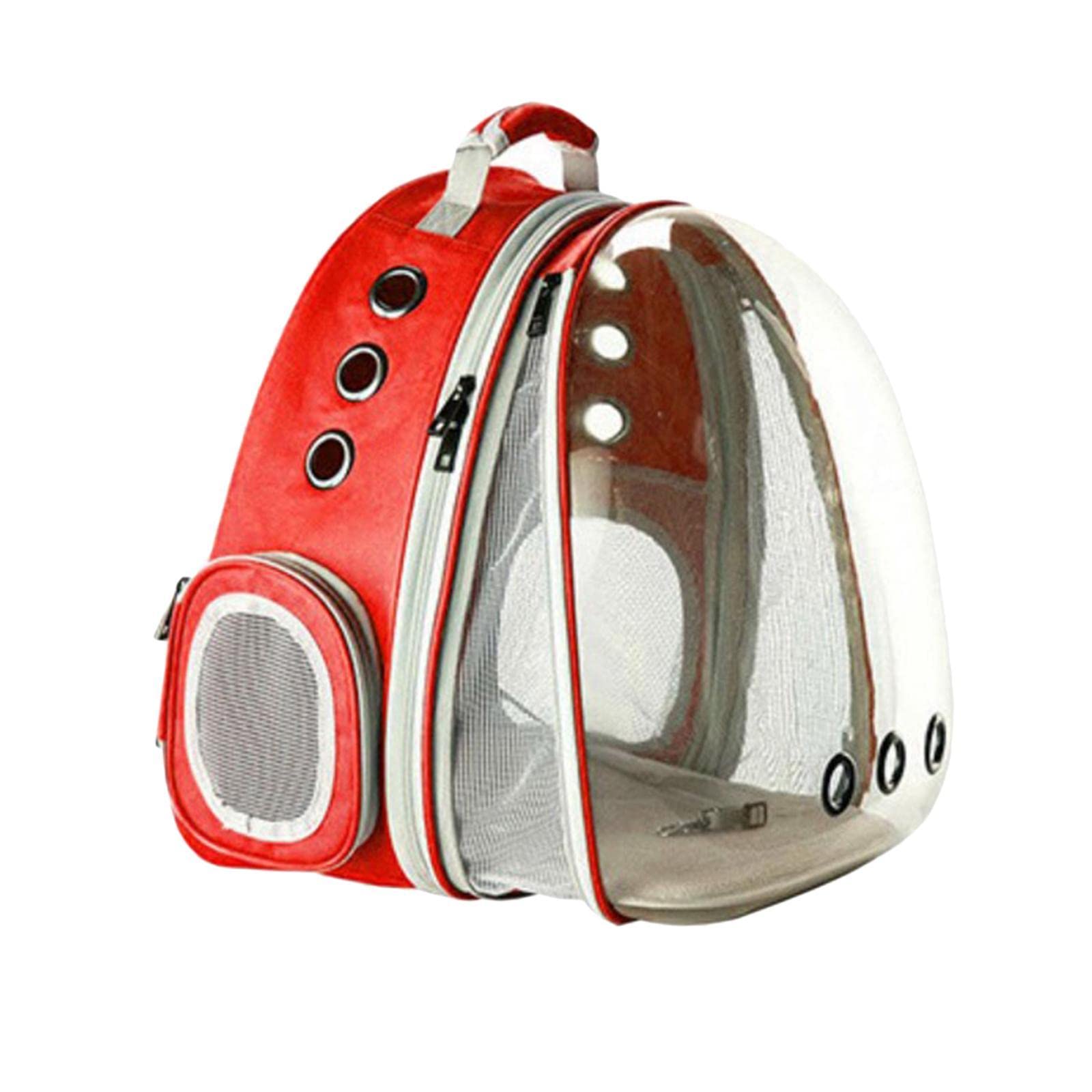 Expandable Cat Carrier Backpack with Transparent Bubble Window - Front & Back Design for Pets, Travel & Airline Approved - Red | Pet Supplies, Dog Carrier, Travel Tote | Perfect for Vet Visits, Road Trips & Airplane Travel