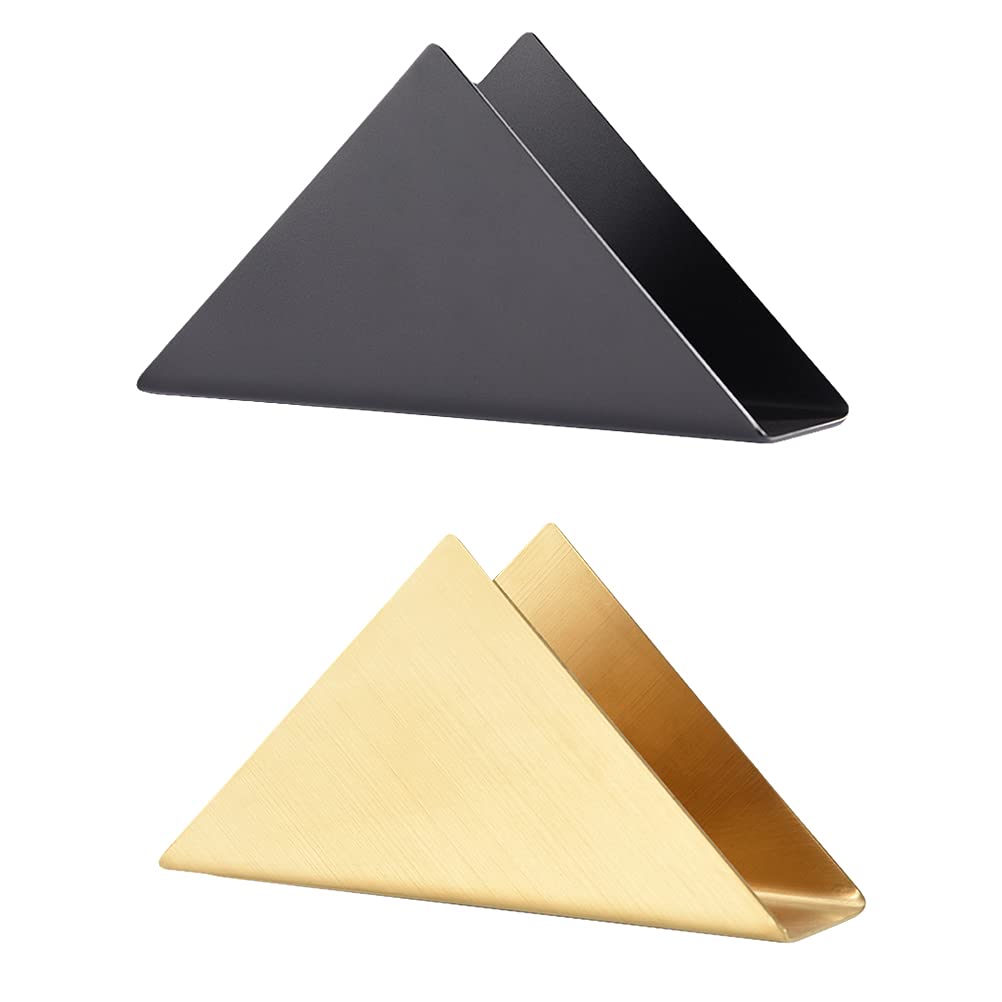 2-Pack Stainless Steel Triangle Paper Towel Holder - Wall Mount & Desktop Napkin Organizer for Kitchen, Bathroom, Office - Durable & Stylish Home Decor Accessory (Perfect for Countertops, Dining Tables & Workspaces)