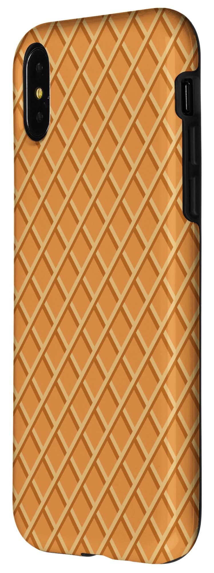 iPhone X/XS Cute Waffle Biscuit Wafer Pattern Phone Case - Perfect Food Lover Gift for Women & Girls - Great for Daily Use, Office, School & Travel