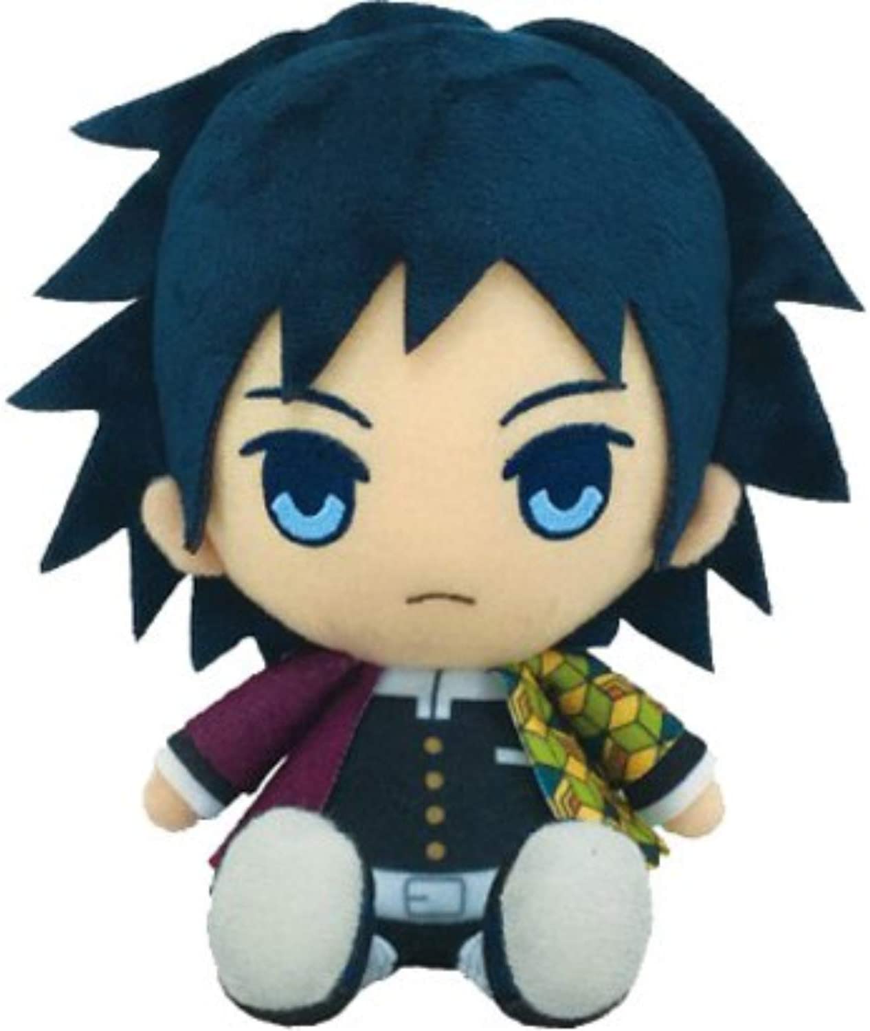**Bandai Demon Slayer Plush Toy - Giyu Tomioka Chibi Stuffed Doll, Soft Anime Collectible for Fans | Perfect for Bedroom Decor, Cosplay Props, and Gift Giving**