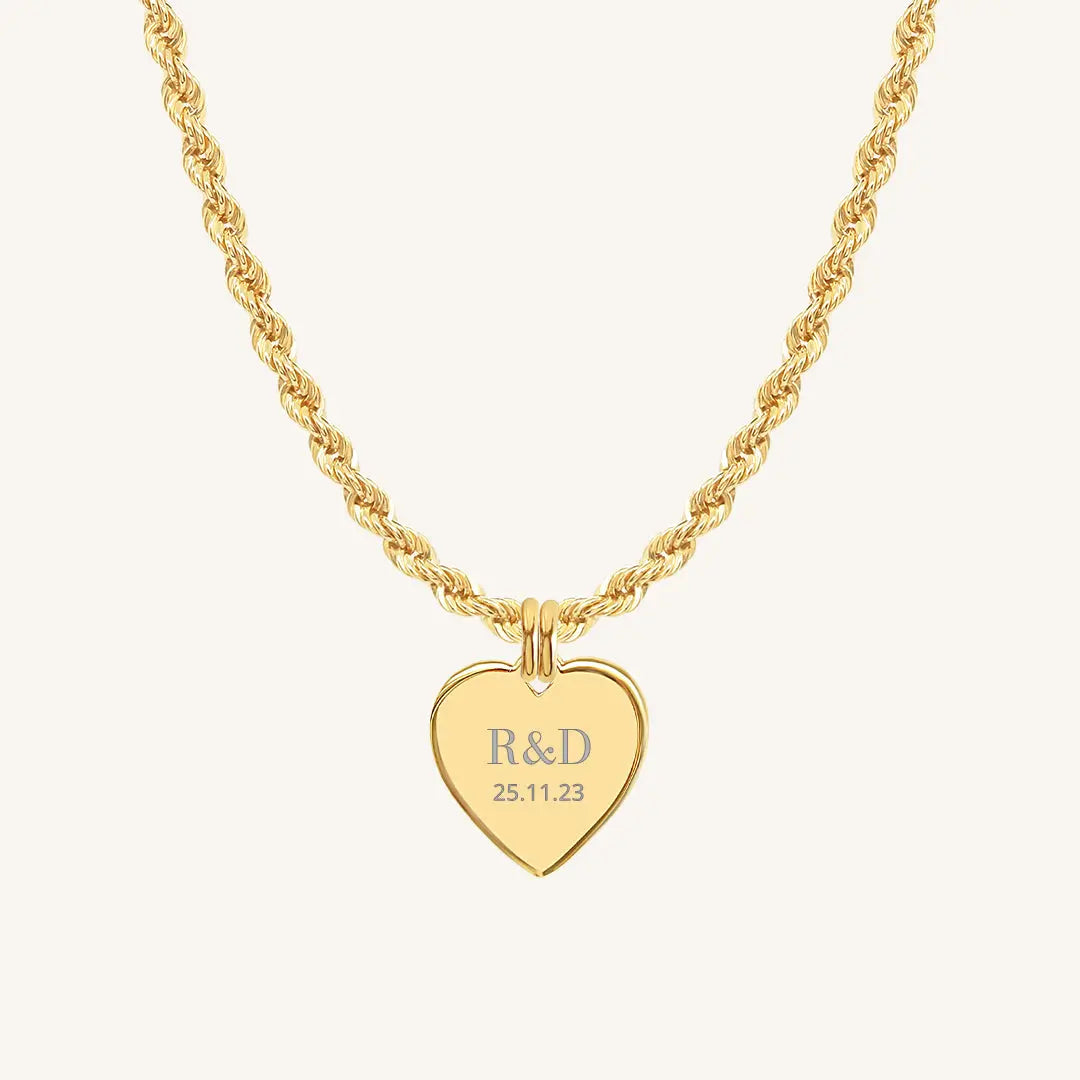 Etch Behold Heart Necklace - Personalized Engraved Jewelry for Women - Perfect Gift for Valentine's Day, Anniversary & Romantic Occasions