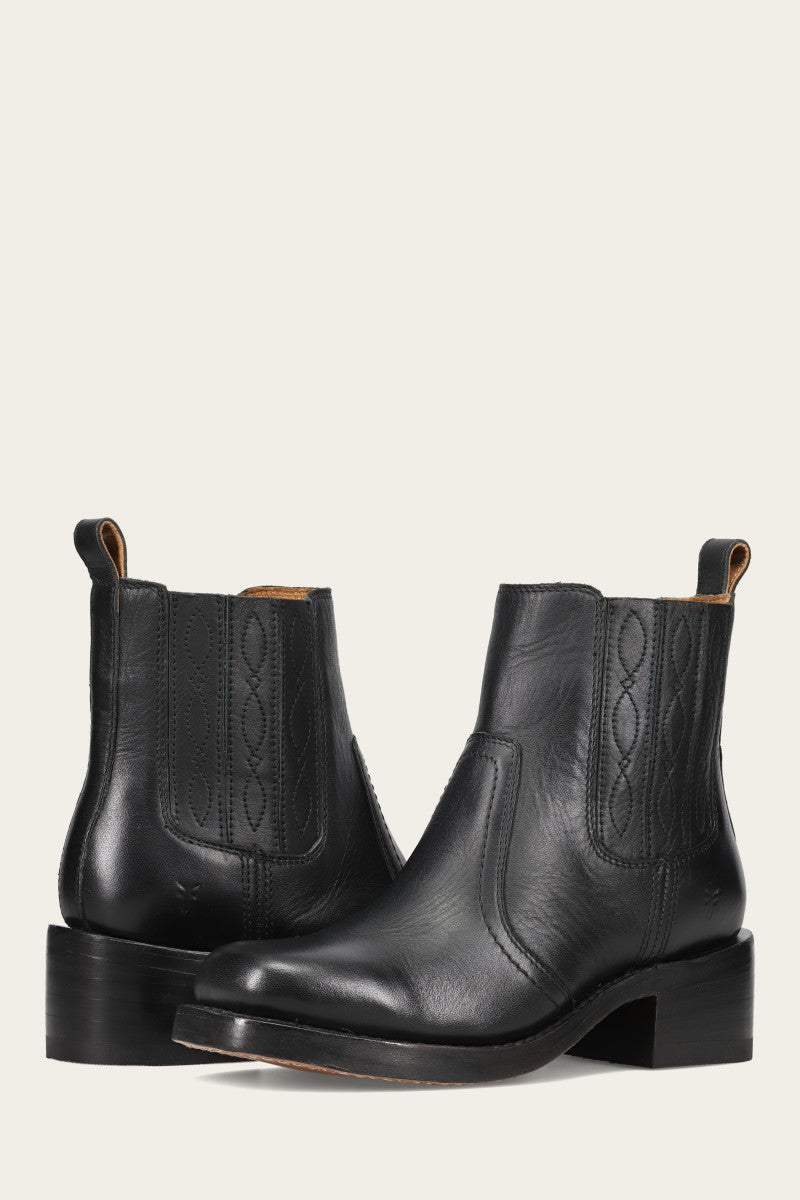 Black Chelsea Boots for Women - Comfortable Ankle Boots with Side Zipper - Perfect for Office, Casual Outfits & Fall Fashion