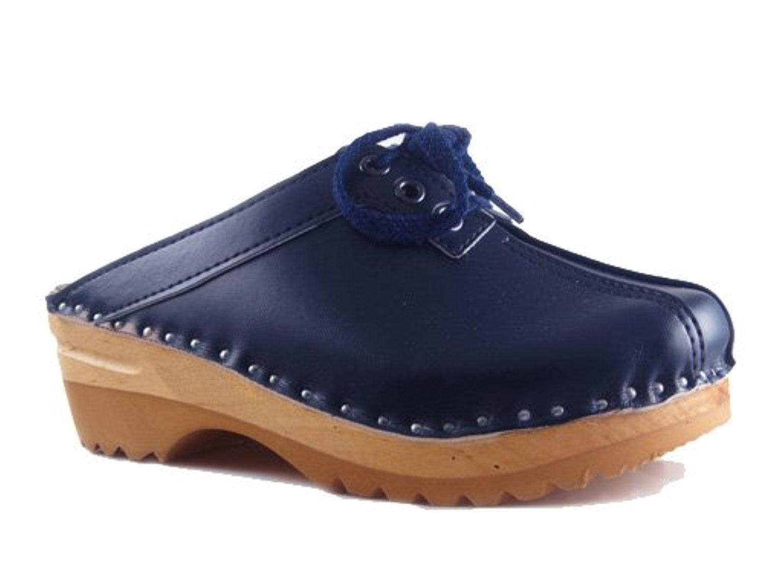 Women's Båstad Audubon Leather Clogs - Navy Blue Genuine Leather Slip-On Shoes EU 42 (US 12) - Comfortable House Shoes for Women, Perfect for Home, Office & Casual Wear