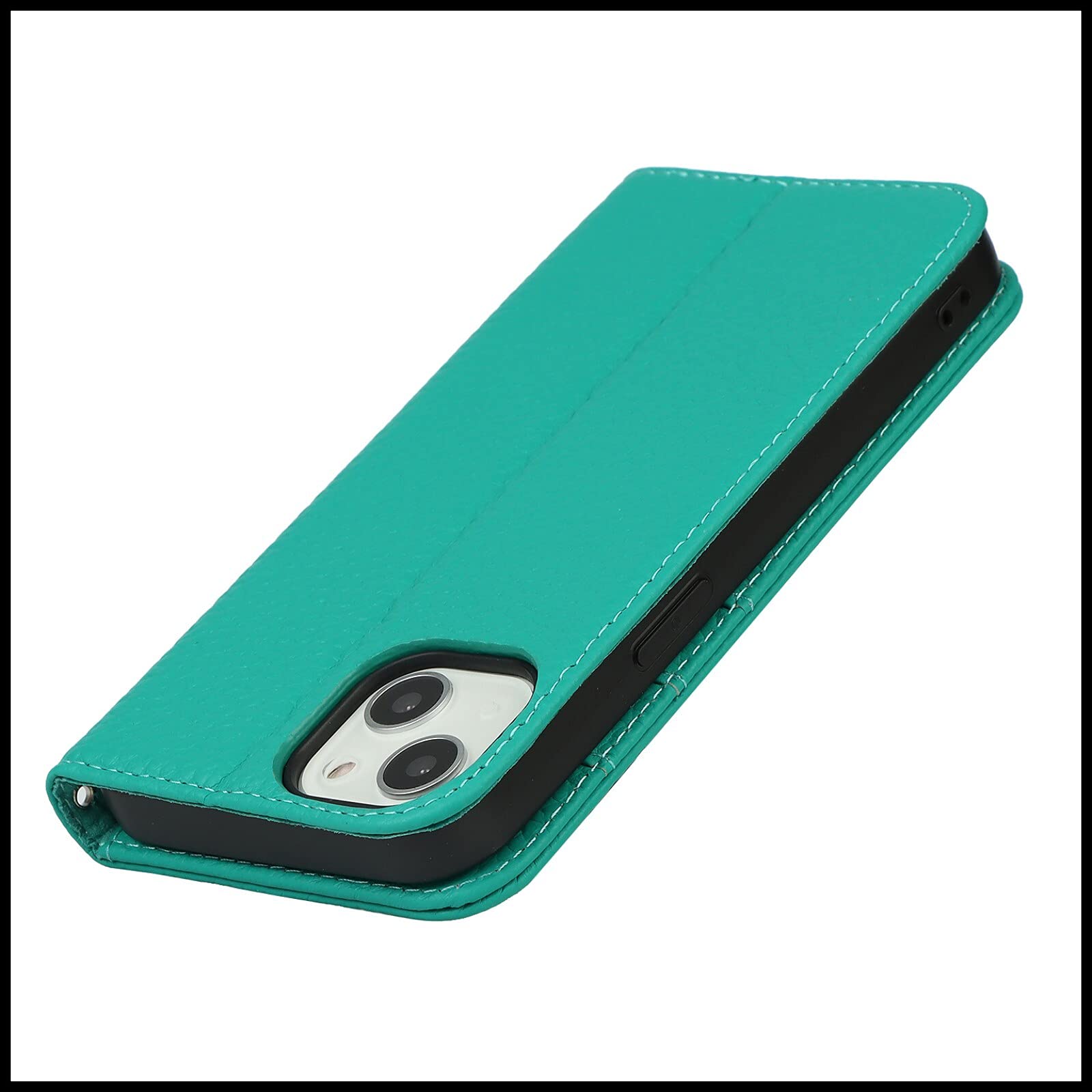 Premium FROLAN Flip Wallet Case for iPhone 13 Mini (5.4 Inch) - Luxury Cow Leather with Card Slots, Shockproof Drop Protection - Perfect for Business, Travel & Everyday Use (Green)