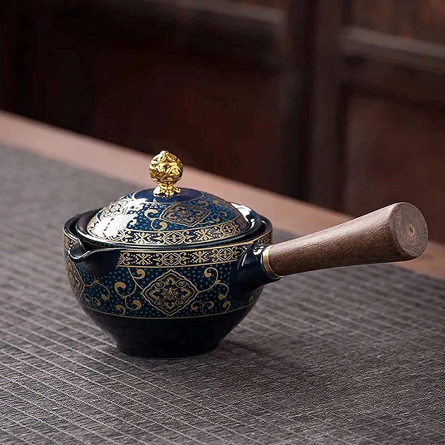 Premium Blue and White Porcelain Kung Fu Tea Set - Travel Ceramic Teapot with Filter, Portable Chinese Tea Maker for Home & Outdoor Use - Perfect for Tea Ceremonies, Camping, and Gifts (Junmao Color)